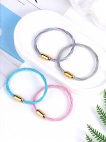 1pc Luxury Gold Color Stainless Steel Magnetic Buckle Bracelet Handmade Layers Bracelet For Women Girl Multicolor Weaven Steel Chain Bracelets Sports Leisure H656