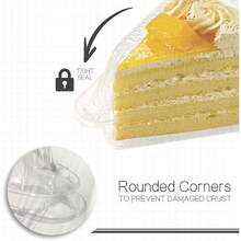 50Pcs Thicken Individual Cake Slice Containers,5 Inch Pie Slice Containers Disposable,Individual Cheesecake Containers,Plastic Boxes Take Out Packaging, Bakery And Cafe Cake Carriers-Ygh - 1 - View 3