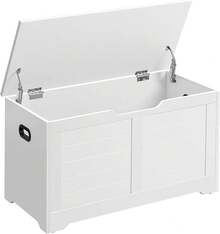 VASAGLE Banco Zapatero, Mueble de Zapatos, 2 Bisagras de , 40 x 80 x, Pasillo, Dormitorio, Salón, Blanco Nube MLSB063T14 - Blanco Nube - Ver 13
