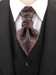 1 pieza Diseño sin corbata para hombre, adecuado para atuendo formal, negocios, esmoquin, gala