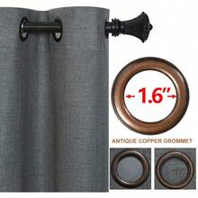 GRALI Cortinaérmica Recamara, Separador de Espacios Extraancho para Dormitorio, Tela Protección Privacidad, Lino, 254 X 241, 1 Panel - Estilo 1 - Gris Oscuro - Ver 5