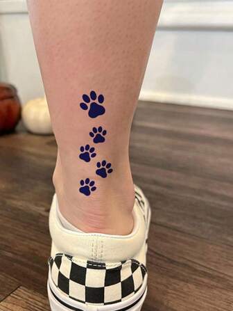 1 ark tillfälliga tatueringsklistermärken, djärvt kreativt hjärt-tassavtryck, husdjursfotavtryck smink kroppskonst design, vattentät svettbeständig långvarig icke-permanent, realistisk icke-reflekterande, idealisk present