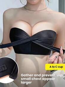 1 Stück trägerloses rutschfestes Push-Up-BH mit unsichtbarer Büstenauflage für Hochzeitsfotos, rückenfreier BH