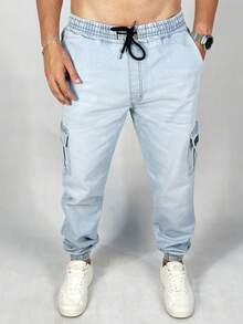Men Pants - Light Wash - View 2