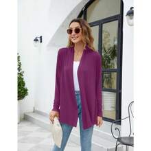 Newchoice Womens Casual Lightweight Long Sleeve Cardigan Soft Drape Open Front Fall Dusters (S-3XL) - Prem - View 3