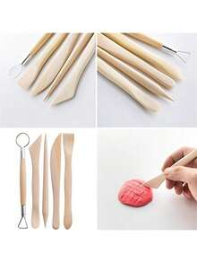42pcs/Set Clay Sculpting Tools, Includes Ceramic Sculpting Knife, Apron, Clay Shaping Tools, Detailing Needles, Storage Bag