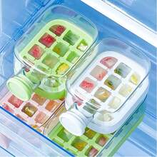 2-In-1 Ice Cube Bottle With Straw - Easy Press Ice Tray Water Bottle, Leak Proof Lid, Vertical Ice Maker For Freezer, Travel, Gym & Home Use (800ml, 500ml)Ice Cube Bottle With Straw,Ice Bottle Cup,Ice Trays For Freezer,Silicone Ice Cube Trays For Freezer With Lid And Bin,Zero Touch Press Ice Cube Molds For Cocktail,Whiskey,Coffee - 彩色 - 查看 2