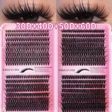 640-Piece Premium Mixed-Style 10D-100D False Eyelash Kit (Includes Adhesive, Tweezers And Brush) - Effortless DIY For Beginners, Achieving A Natural, Voluminous Look - D-Shaped Curl, Reusable - Cat-Eye And Cluster Styles, Lengths 10-18mm