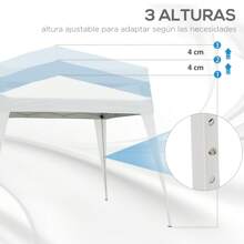 Outsunny Outsunny Carpa Plegable 2.4x2.4m Cenador de Jardín Impermeable Diseño Pop Up de Acero y Cubierta de Tela Oxford Gazebo para Exterior