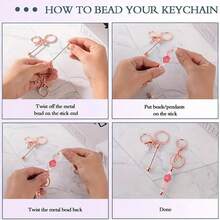 5/10 件串珠钥匙扣带，散装串珠 DIY 空白钥匙扣金属串珠钥匙扣配件，适用于串珠钥匙扣工艺品，手工礼品（适合孔径大于 2 毫米的珠子）
