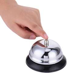 Call Bell 3.3 Inch Diameter With Metal Anti-Rust Construction, Ringing, Desk Bell Service Bell Hotels, Schools, Restaurants, Reception Areas, Hospitals, Warehouses(Silver)
