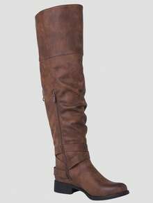 GLOBALWIN Women's Over The Knee Thigh High Boots Fall Boots Halloween Season - màu nâu - Xem 2