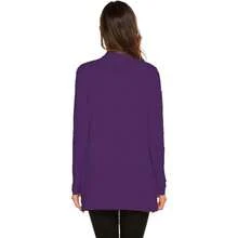 Newchoice Womens Casual Lightweight Long Sleeve Cardigan Soft Drape Open Front Fall Dusters (S-3XL) - Purple - View 5