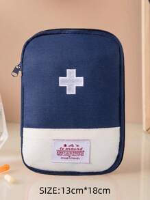 1pc Portable Medicine Bag, Cute Mini First Aid Kit, Medical Emergency Kits, Organizer Outdoor Household Medicine Pill Storage Bag, Empty First Aid Kit, Mini Portable Medical Kit First Aid Bag, Outdoor Camping Family Survival First Aid Kit, Cross Pattern First Aid Kit, Suitable For Car Bike Marathon Running Outdoor Camping Hiking Emergency