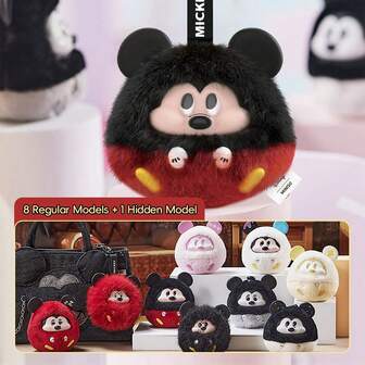 Miniso Llavero de esmalte de la serie de colisión divertida de Mickey Mouse, esencial para fans del anime y coleccionistas, con varios diseños únicos, adecuado para llaveros o decoraciones de bolsos (1 pieza, entrega aleatoria)