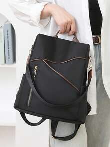 Women's Anti-Theft Backpack, Suitable For Travel, School, Laptop - Black - View 2