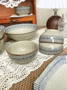 1pc/2pcs/4pcs Japanese Style Underglaze Ceramic Rice Bowls, Vintage Sesame Glaze Compact Rice Bowls, Japanese Sesame Glaze Ceramic Bowls, Underglaze Rice Bowls, Round Rice Bowls, Daily Dining Rice Bowls, Single Serve Rice Bowls, Family Gathering Rice Bowls, Retro Rice Bowls, Premium Rice Bowls,School Supplies