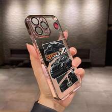Funda para teléfono compatible con iPhone 17 Air/16e/15/14/13/12/11, Pro, Pro Max, Plus, exquisita artesanía de electrochapado, viene con película para lente para protección contra arañazos y polvo, panel trasero transparente de alta definición - Negro - Ver 6