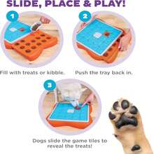 Outward Hound By Nina Ottosson Challenge Slider Treat Puzzle Enrichment Toy, Level 3 Advanced, Multicolored - Thanh trượt thử thách (Cam, Xanh lam) - Xem 5