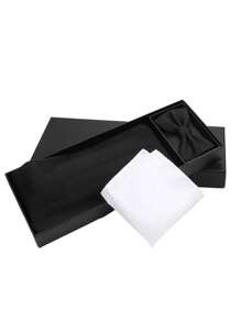 3pcs/Set Holiday Gift Men's Formal Suit Accessories Include Cummerbund + Bow Tie + Pocket Square, Solid Color Groomsman Business Banquet Decor High-End Classic Versatile Gift Box Set