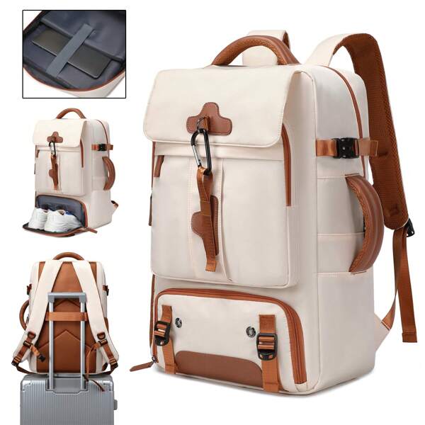 Mochila de Viagem Leve de Grande Capacidade com Compartimento para Sapatos, Comporta Laptop de 17,3 Polegadas, Adequada para Homens e Mulheres, Faculdade, Viagem, Bolsa de Trabalho para Acessórios Escolares e Materiais Escolares