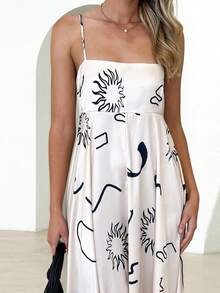 Women Y2K Maxi Dress Smocked Spaghetti Strap Sleeveless Long Flowy Dress Boho Backless Aline Long Dress Summer Casual Beach Sun Dress - màu đen - Xem 6