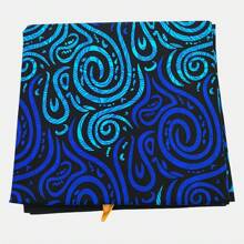2,8 yardas/5,6 yardas Tela estampada africana de cera con patrón de ondas azules, tela reversible de geometría multicolor de poliéster, estilo Ankara, adecuada para impresión de fiestas, manualidades de costura DIY, decoración del hogar y artesanía, lavar a mano únicamente - Ideal para entusiastas del bricolaje y artesanos - Adecuado para proyectos de acolchado, costura y decoración de interiores, vendido por yarda