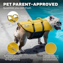 Outward Hound Granby Splash Dog Life Jacket, High-Buoyancy Dog Life Vest For Swimming, Boating, And Water Safety, Large, Orange - 黃色 - 查看 5