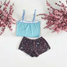 Autumn And Winter Baby Doll Suede Blogueirinha Ondinha Virgínia Cropped Shorts For Women - 水鴨藍 - 查看 3