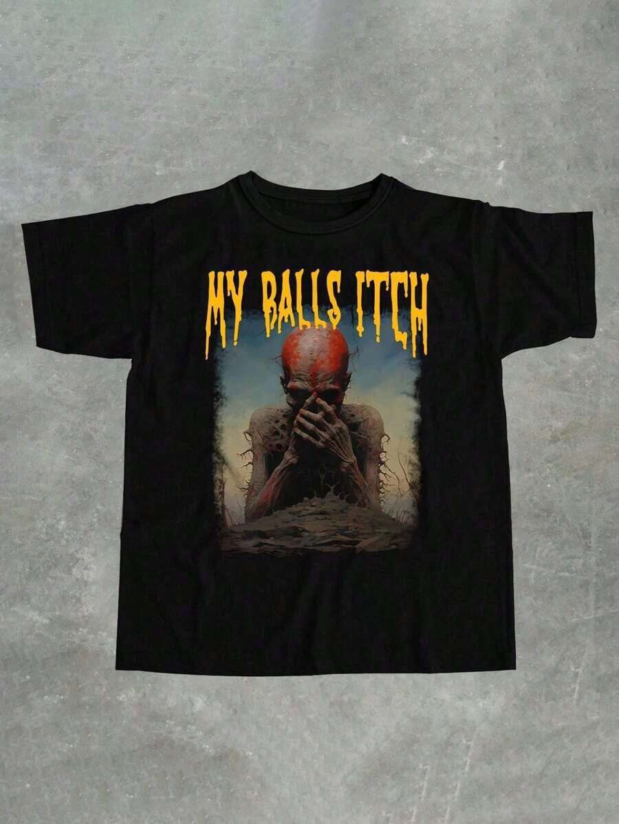 Camiseta estándar para hombres Manfinity Dauomo Meme divertido "No sé cuánto tiempo podré seguir matando ratones de agua" con estampado gráfico de ratón de agua montando en motocicleta, ideal para amigosunisex - Negro 6 - Ver 1
