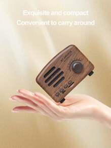 Retro Bluetooth Speaker, Nostalgic Mini Bluetooth Audio Player, Micro USB Rechargeable Cute Portable Outdoor Speaker