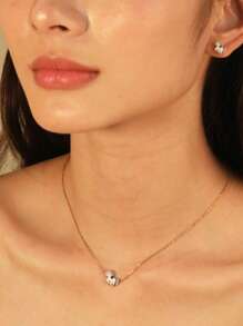 Set de collier et boucles d'oreilles en acier inoxydable pour femmes, avec gouttes de couleurs douces, poney mélangé et papillons. Bijoux personnalisés créatifs, cadeau idéal pour l'été
