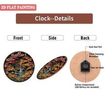 Autumn Cascade 10-Inch Wall Clock - 3D Nature Art Design With Silent Movement Rustic Decorative Timepiece For Living Room, Office & More - Perfect Gift Idea - Multicolor - View 6