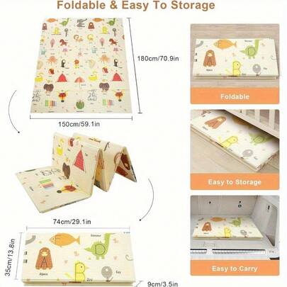 Trintion Foldable Camping Mat - Extra Large Foam Outdoor Mat, Soft Portable Floor Play Mat Highly Resilient, Easy To Clean