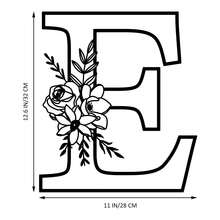 1 pieza Cartel de metal con Flor y Letra, Combinación personalizada de nombres, letras iniciales y palabras, Decoración de pared de arte de metal, Decoración DIY de fondo de boda, Regalo para el hogar