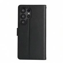 1 件黑色皮革钱包式磁吸翻盖手机壳带卡夹，适用于（Apple///Redmi//Transsion）手机型号，保护套