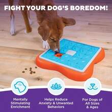 Outward Hound By Nina Ottosson Challenge Slider Treat Puzzle Enrichment Toy, Level 3 Advanced, Multicolored - Thanh trượt thử thách (Cam, Xanh lam) - Xem 4