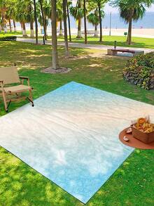 1 pieza Manta de picnic al aire libre estilo bohemio impermeable y a prueba de polvo, con estampado digital floral con degradado elegante y fresco, apta para acampar, picnic al aire libre, playa - Multicolor - Ver 5