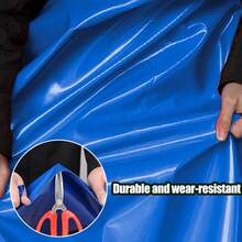 1 Set Lona impermeable de grado profesional azul para exteriores, tela resistente y duradera, impermeable en todo tipo de escenarios desde sitios de construcción hasta al aire libre, protección definitiva en entornos hostiles, material PE resistente a todo tipo de clima, ojetes de metal reforzados, anti-desgarros, apta para campamento al aire libre, toldo para automóvil, estructuras temporales de protección contra la lluvia y el sol - azul real - Ver 3