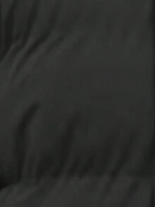 1pc Men's Hooded Padded Jacket, Black Solid Color, Faux Fur Trim Hood, Zipper Closure And Pockets, For Casual Outdoor Wear