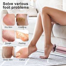 6-Speed Adjustable Peeling Callus Removal Polishing Manicure 2-In-1 Electric Foot Callus Remover Heels Remove Dead Skin Pedicure Tools Wireless Foot Care File Cuticle Callus Remover Machine Feet Grinder USB Rechargeable Foot Heel Care Tool With Replacement Sandpaper