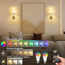 Modern Crystal Wall Lamps Home Decor Fixtures Minimalist Crystal Wall Sconces Decoration Fixtures Retro Crystal Wall Lights Luxury Home Decor 2000mAh RGB Colorful Stage Light Crystal Wall Lamps Black Gold For Living Room Bedroom Bedside Indoor Lighting Dining Room Hallway Lamp Aisle Coffee Shops Crystal Wall Lamps - Multicolor - View 8