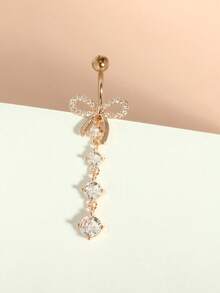 悬垂蝴蝶结肚脐环蝴蝶肚脐环肚脐穿孔适合海滩俱乐部服装波西米亚设计易于佩戴 - belly ring - 查看 10