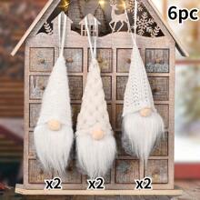 6 Peças Boneco Decorativo de Pendente de Natal, Pendente de Boneco Sem Rosto, Pendente de Boneco Velho, Pendente de Boneco Rudolph Sem Rosto, Pendente Decorativo de Suspensão Para Férias, Adequado para Decoração de Pendente de Casa, Pendente de Decoração de Evento