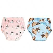 4 pièces de couches lavables et réutilisables pour bébé, étanches, respirantes, 6 couches de protection, 100% polyester, doublure et tissu extérieur imperméable, avec fonction anti-fuite, culottes de propreté, sous-vêtements pour bébé, cadeau de bébé