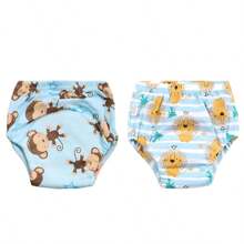 4 pièces de couches lavables et réutilisables pour bébé, étanches, respirantes, 6 couches de protection, 100% polyester, doublure et tissu extérieur imperméable, avec fonction anti-fuite, culottes de propreté, sous-vêtements pour bébé, cadeau de bébé
