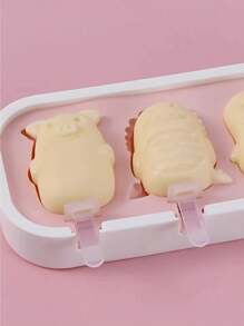 Juego de moldes de paletas de helado con dibujos animados (25cm x 10cm), moldes de silicona para polos, moldes reutilizables para helados, accesorios de playa, utensilios de cocina de verano, menaje de cocina