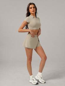 MASKERT 春夏两件套女套装运动套装健身房服女套装网球裙套装健身服运动居家休闲舒适亲肤