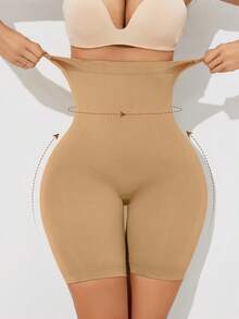 High Waist Shaping Shorts, Tummy Control & Butt Lifting, Tight Slimming, Suitable To Pair With Wedding Dress Or Party Gown - Khaki - View 4