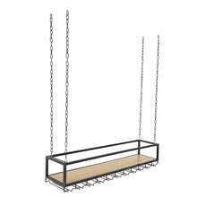 Mensola sospesa vintage, porta bicchieri da vino, mensola da soffitto, barre portabottiglie, portabottiglie da 110 cm